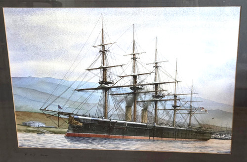 Marine watercolour hms - marine,